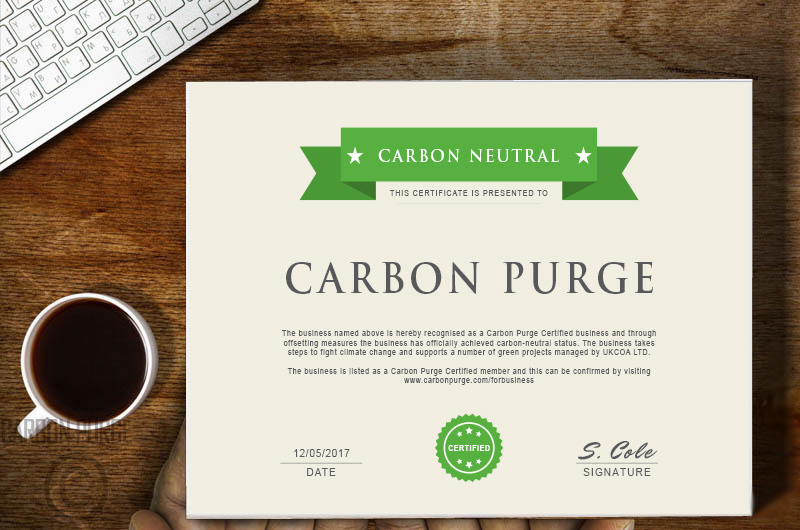 Carbon Purge Certificate